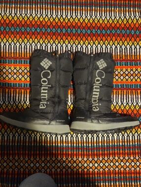 Columbia Black Winter Rain Boots with Gray Soles